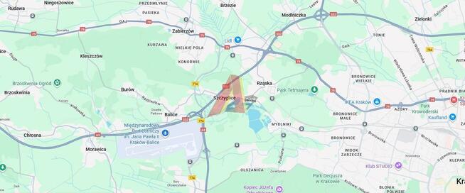 Działka usługowa Balice gm. Zabierzów, Medweckiego