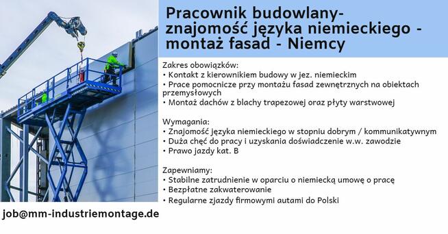 Monter fasad przemysłowych - Niemcy