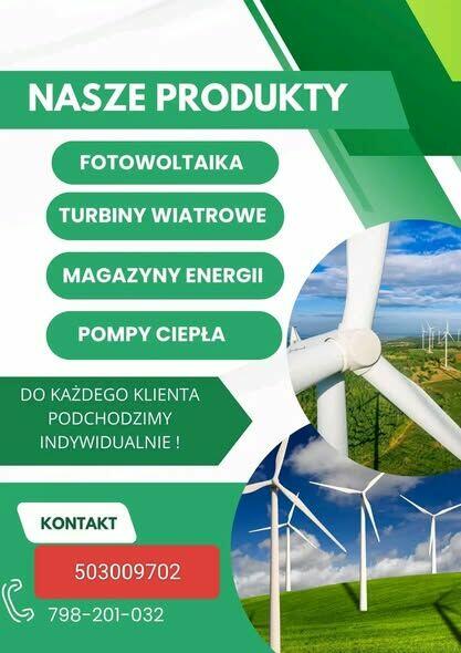 Turbina pozioma wraz z instalacją PV i Magazynem energii