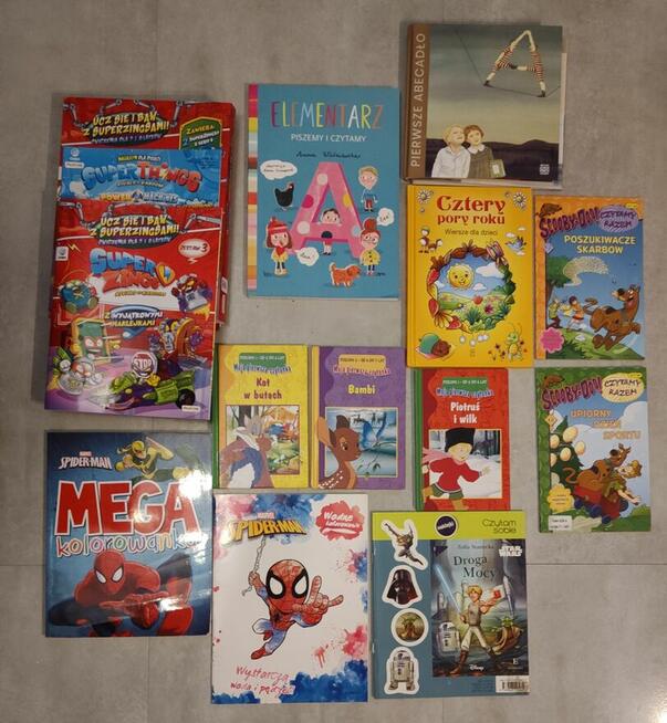 Zestaw książeczek dla dzieci, wiersze, kolorowanki, łamigłów