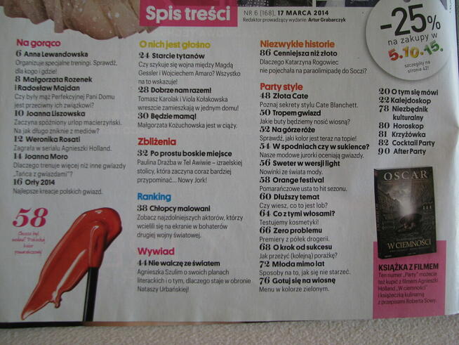Party – życie gwiazd, nr 6 (168) z 17 marca 2014 r. dwutygod