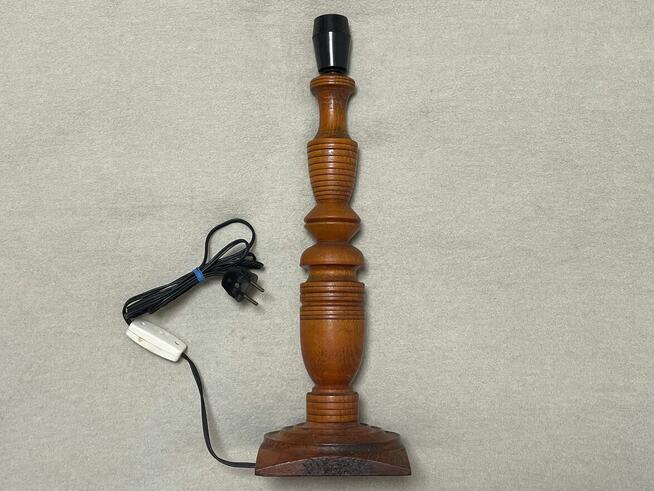 Stara lampa PRL drewniana 50 cm