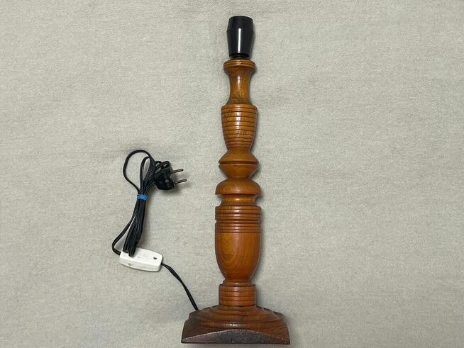 Stara lampa PRL drewniana 50 cm