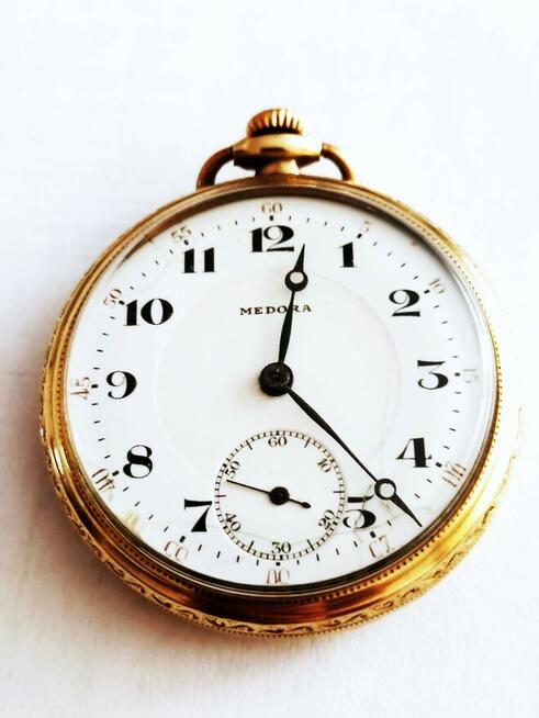 Zegarek kieszonkowy srebrny ZENITHz dewizką sprawny