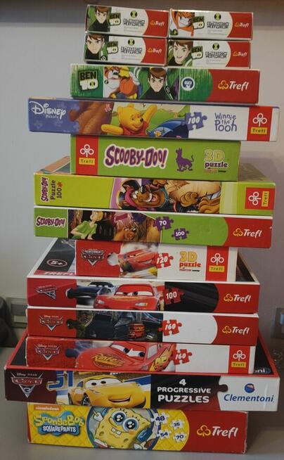 Puzzle Zygzak McQueen, SpongeBob, Puchatek, Scooby-Doo, Ben
