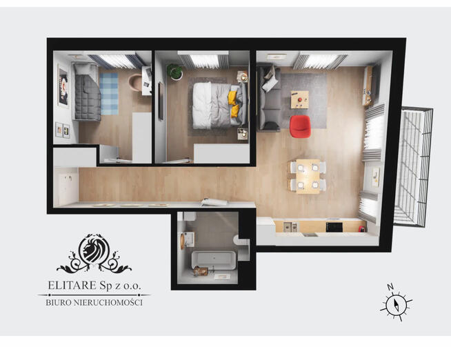 Mieszkanie 3pok, 58,67m2 z balkonem/ Krzyki, Brochów, Wrocław