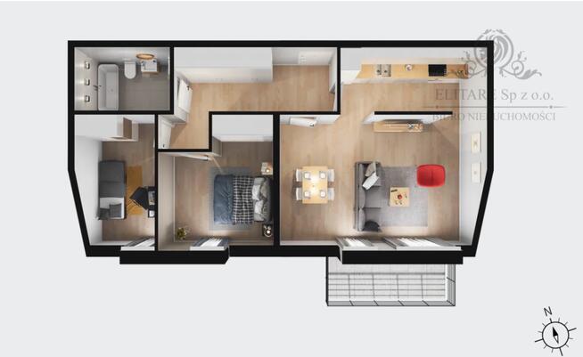 Mieszkanie 3pok, 68,48m2 z balkonem 5,54m2 + miejsce w garażu/ Brochów Wrocław