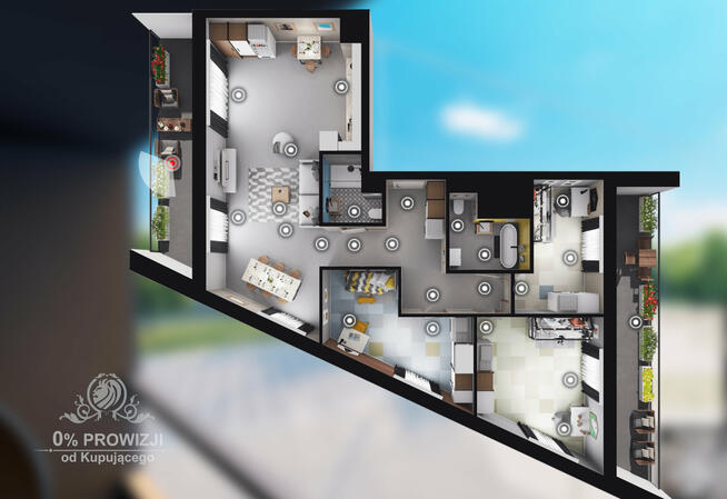 GOTOWE/Mieszkanie 4pok, 101,13m2 z 2 balkonami/Wrocław Szczepin