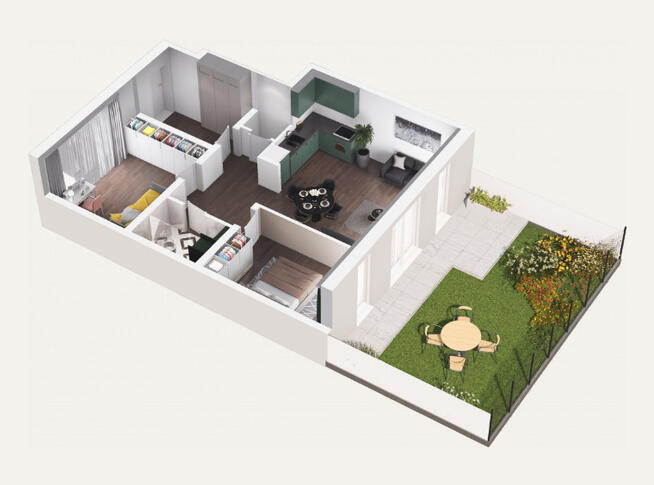 Apartament z ogródkiem 62,66 m2 > ul. Sandomierska