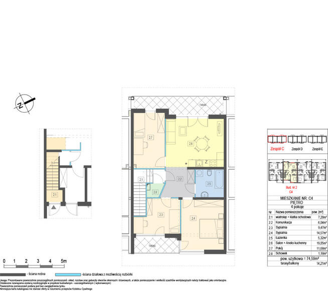Apartament 74,59 m2 > ul. Sandomierska