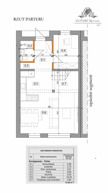 DOM szereg SKRAJNY 103,02m na działce 321m2m2, Iwiny Siechnice