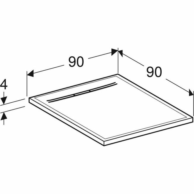 Geberit Sestra Brodzik kwadratowy 90x90 cm grafit 550.270.00