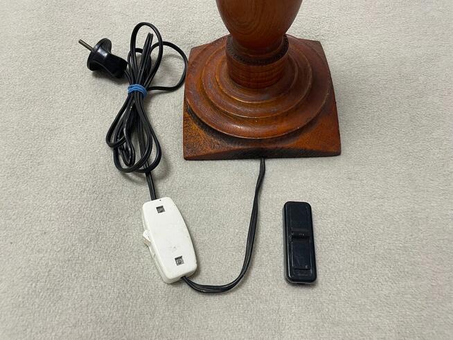 Stara lampa PRL drewniana 50 cm