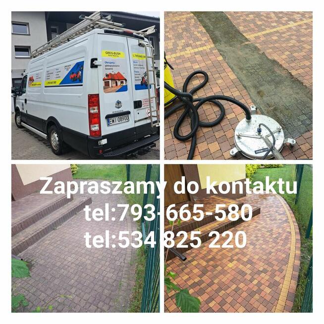 Mycie kostki brukowej elewacji dachów