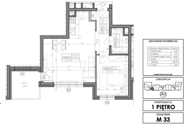 46,21 m2 > APARTAMENT PRZY KIELECKIM ZALEWIE