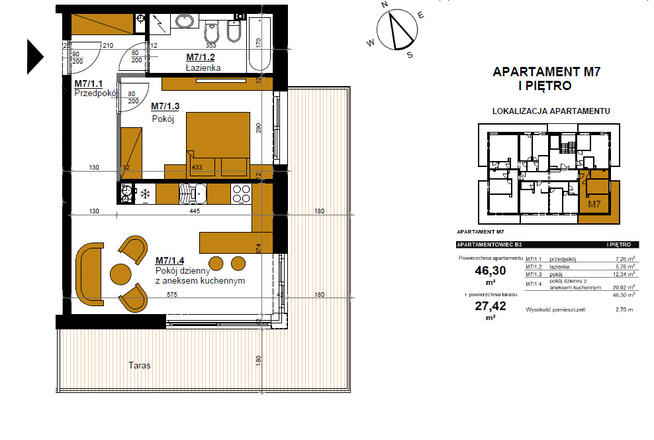 Apartament > 46,30 m2