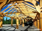Garaż drewniany, garaże drewniane projekt wiata samochodowa - 5