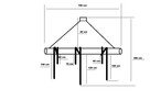 Lampa wisząca z liny i bambusa 6x E27 - 8