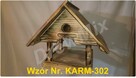 Karmnik Dla Ptaków Drewniany BudkA DUŻY KAR-302 - 4