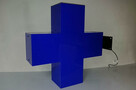 Dwustronny KRZYŻ APTECZNY 3D podświetlany LED 60 cm - 5