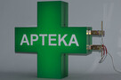 Dwustronny KRZYŻ APTECZNY 3D podświetlany LED 60 cm - 7