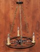 Lampa drewniana żyrandol z koła wozu świeczki - 2