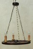 Lampa drewniana żyrandol z koła wozu świeczki - 4