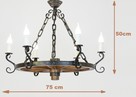 Lampa do altany ogrodowej Żyrandol z koła od wozu 75cm - 3