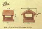 Karmnik dla ptaków Drewniany domek Budka 23x30x23 - 4