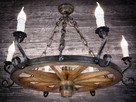 Lampa do altany ogrodowej Żyrandol z koła od wozu 75cm - 5