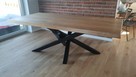 Stół dębowy 220 x 100 cm nogi 10 x 10 metalowe 100 % Drewno - 6