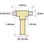 Trójnik Łącznik do Mocowania Siatki z Ringiem T-shaped - 12