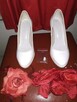 Czerwona sukienka ślubna cywilny z bolerkiem + buty - 5