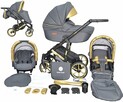 Wózek Dziecięcy Uczio Gold Złoty 4w1 Fotelik + Baza Isofix - 3