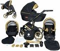 Wózek Dziecięcy Uczio Gold Złoty 4w1 Fotelik + Baza Isofix - 2