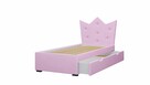 Łóżko dziecięce korona - 90x200 różowe - 2