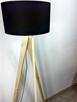 DREWNIANA LAMPA podłogowa, trójnóg, tripod, 0221 - 9
