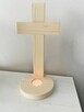 DREWNIANY krzyż ze świeczką, świecznik, 0317 - 1