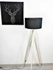 DREWNIANA LAMPA podłogowa, trójnóg, tripod, 0221 - 5