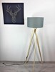 DREWNIANA LAMPA podłogowa, trójnóg, tripod, 0221 - 7