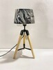 DREWNIANA lampa mini tripod, STATYW, nocna lampka - 12