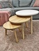 DREWNIANY STOLIK, 3 szt, komplet, kawowe, 0191 - 5