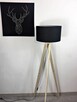 DREWNIANA LAMPA podłogowa, trójnóg, tripod, 0221 - 3