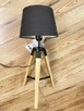 DREWNIANA lampa mini tripod, STATYW, nocna lampka - 15