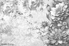 Ekskluzywne fototapety Tapeta do sypialni Kwiaty BETON modna - 2