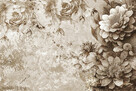 Ekskluzywne fototapety Tapeta do sypialni Kwiaty BETON modna - 4
