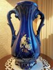 Wielki wazon Kobalt-porcelana włoska sygnowany Rajski ptak-z - 5