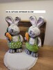 figurki wielkanocne zajączek gipsowy królik gąski kaczka kur - 5