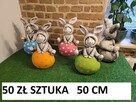 figurki wielkanocne zajączek gipsowy królik gąski kaczka kur - 9