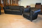 Nowy Komplet CHESTERFIELD, 100% SKÓRA, Outlet-34% MEBLE PYKA - 2